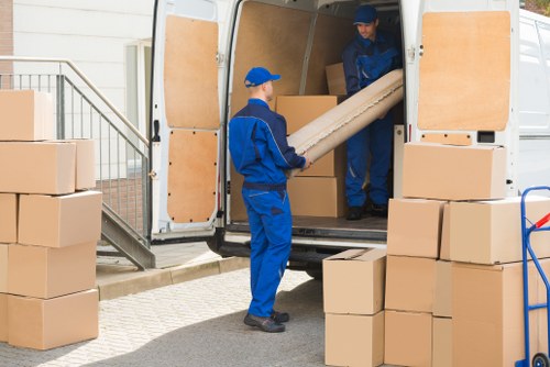 Moving van and household boxes for Brixton home removals