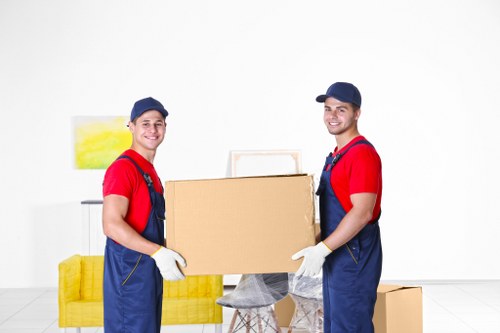 Packaged business items ready for commercial transport