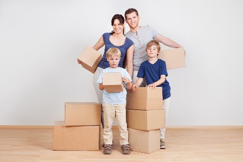 Loading a removal van for transport across South London