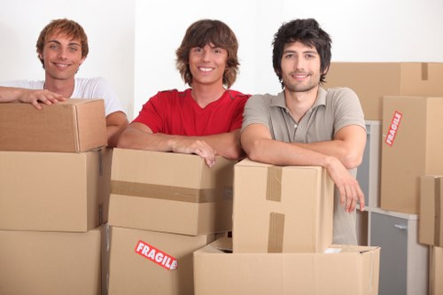 Careful loading of boxes and furniture into a removals van in Brixton