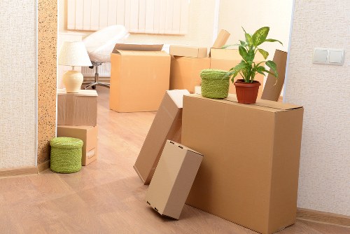 Packed household items ready for a Brixton home relocation